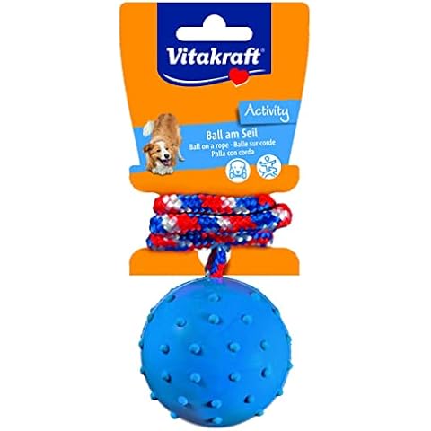 Vitakraft - Juguete de Bola de Goma con Cuerda Cover