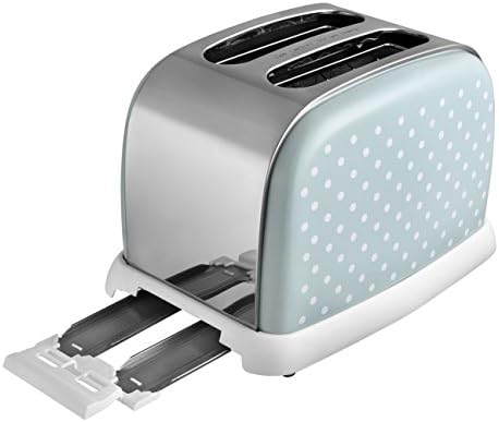 Kalorik TO47334 Team Shutter Green Polka Dot Two Slice Toaster, Stainless Steel, 850 W