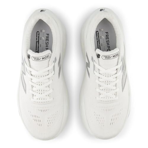 New Balance New Balance Men's Fresh Foam X More V5 Running Shoe, White/Reflection/Silver Metallic, 12 M