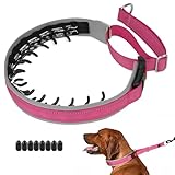 Mayerzon Martingale Dog Collar for Pulling, Patented No Pull Training Walking Collar with Buckle for Medium Large Dogs Bulldog Pitbull German Shepherd, Reflective, Adjustable, Heavy-Duty(M, Hot Pink)