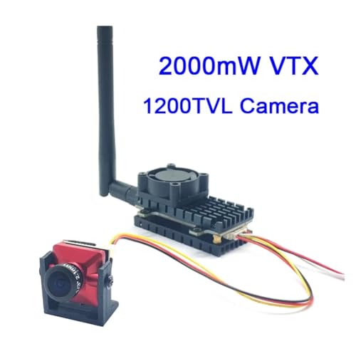 Lanko 5,8 GHz 2 W FPV freier Sender mit mehr als 20 km Reichweite, 2000 MW 48 K AV Audio Video Sender und 1200TVL CMOS-Kamera für RC Ersatzteile