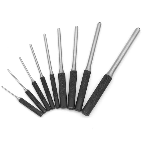 Aoyswuz 9-Tlg Splinttreiber Set 1.5mm-8mm 40CR-V Stahl Durchschlag Werkzeug für Holz Kunststoff Leder Schmuck Kunsthandwerk(mit Aufbewahrungstasche)
