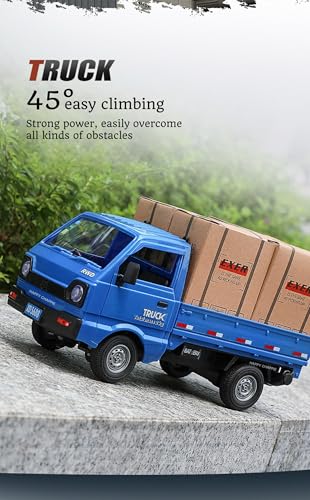 Image of Mini R /C Rechargeble Pickup Truck with 1.5Kg Weight Carrying Capacity I LED Light I Remote Controller I Smoke with Light High Speed R /C Truck for Kids and Adult (Random Color)