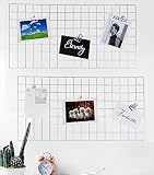 WUZILIN wandgitter Weiß 2er Set,Multifunktionale Gitterwand Wandgitter, Fotowand, DIY Dekoration, Bilderregal, Memotafel, Metall, (40 * 80cm)