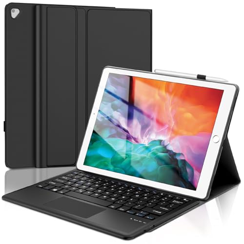 Keyboard Case for iPad Pro 12.9 inch (Old Model) 2015 1st / 2017 2nd Gen Magnetically Detachable Wireless Keyboard Multi-Touch Trackpad Folio Smart Leather Case with Pencil Holder for iPad Pro 12.9