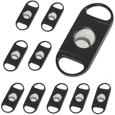tlhaoa Cigar Cutter Double Blade Guillotine Portable Double Stainless Steel Blade Cigar Clippers Tool 10 Pack Cover
