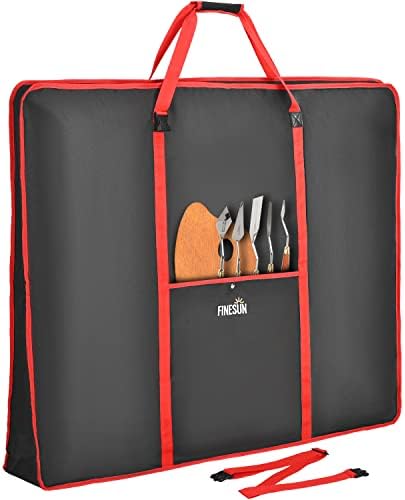 FINESUN Art Portfolio Case, Art Supply Storage Organizer, Art Bag with Frame Construction& Shoulder Straps, Portfolio Folder for Artwork, Drawings& TV (35x43 Inch)