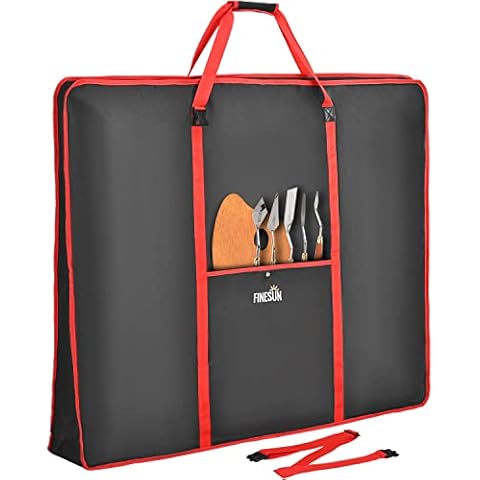 FINESUN Art Portfolio Case, Art Supply Storage Organizer, Art Bag with Frame Construction& Shoulder Straps, Portfolio Folder for Artwork, Drawings& TV (35x43 Inch) Cover