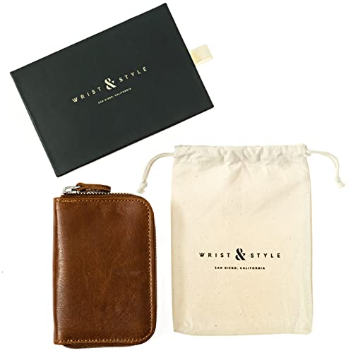 Leather Zipper Screwdriver Case (No Tools) By W&S For Travel And Storage Of Screwdriver Set: Zipper Case Securely Holds Screwdrivers (Sold Separately) - Brown Leather, Black Suede #TOP4