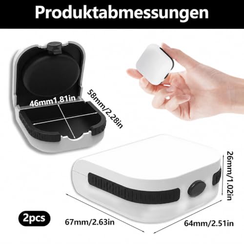 1 Stück Aufbewahrungsbox für Hörgeräte, Wasserdichte Schutzhülle für Hörgeräte, Weiße Tragbare Hartschalen-Box für Hörgeräte, für Hörgeräte, Batterien und Zubehör