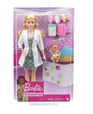 Boneca Barbie Profissões Deluxe Pediatra, GYK01, Mattel