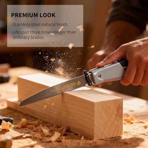 Image of RUITOOL Multi Blades Hand Saw With Quick-Change Mechanism, Equipped With Different Tpi Saw Blades For Cutting Drywall Dry /Wet Wood Or Tree Pruning, Versatile Woodworking & Gardening Tool