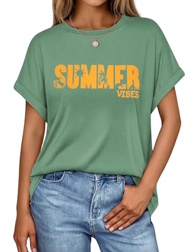 PASUDA Maglietta Donna Estive Magliette Manica Corta Girocollo Tee Shirts Cotone Casual Ampia T…