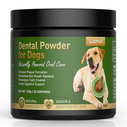 Dog Teeth Cleaning Powder Natural Dental Powder for Plaque Remove Tartar Control 7-Day Fresh Breath No Brushing Needed Chicken Flavor