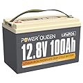 Power Queen 12.8V 100Ah Group 31 LiFePO4 Battery, Built-in 100A BMS, Lithium Battery 1280Wh, Up to 15000+ Cycles, Support in Series/Parallel, widely Used for Solar Home System, RV, Off-Grid Life