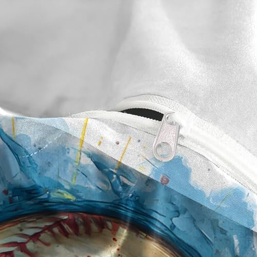 Parure de lit baseball 3D 135x200 microfiltre housse de couette - 8