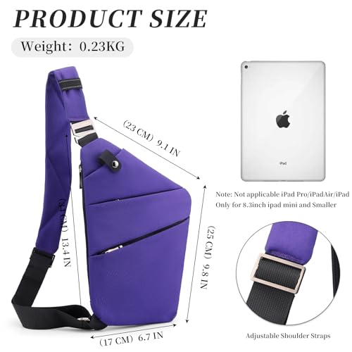 Image of Anti Theft Crossbody Bag,Sling Bag for Women Men,Multi-pocket Chest Shoulder Bag for Travel, Sport, Work