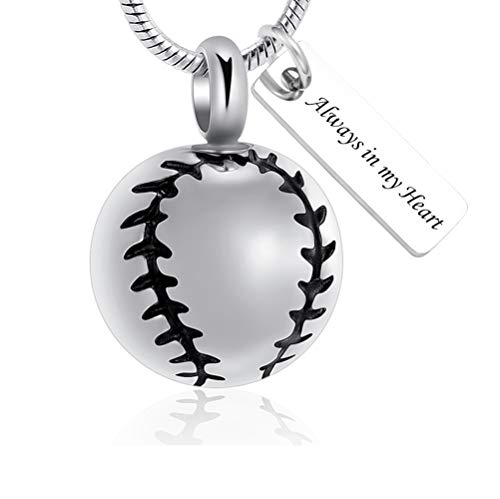 image for memorial jewelry Stainless Steel 20mm Baseball Memorial Urn Jewelry Pe