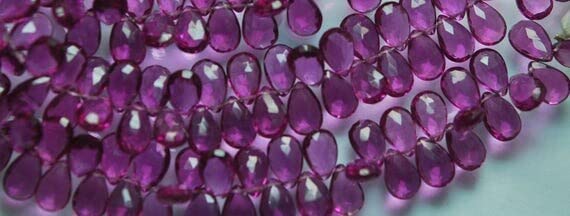 Quartz grenat rhodolite poire briolette 12mm pierre facettée perle en vrac DIY