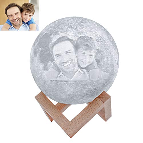 Custom Moon Lamp Night Light with Your Own Put (Photo, Text, Pattern)