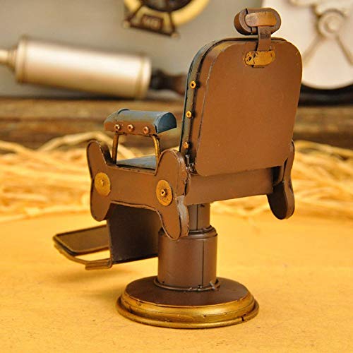 Jkjhbhged Iron Model Decorations Crafts Barber Chair Micro-Metal Decoration Tinplate