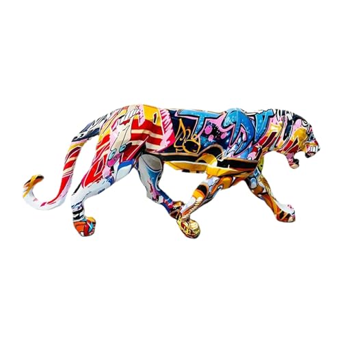 LOVIVER Statue de léopard, Sculpture d'art Graffiti, Sculpture Animale, Table pour la Maison, Chambre à Coucher, décoration d'armoire, Cadeau commémoratif,...