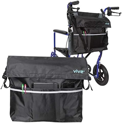 Vive Wheelchair Bag - Electric Wheel Chair Accessories Pouch for Adults, Seniors, 15 Colors - Large Tote Accessory to Hang on Back, Power Transport Storage Travel Backpack for Men, Women