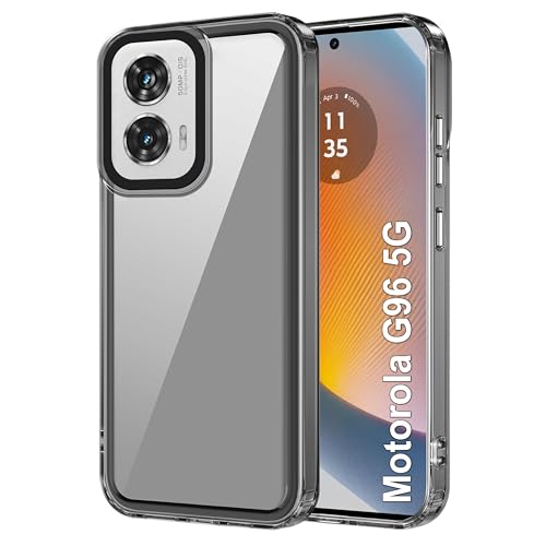 Image of amazon basics Back Case Cover for Motorola G96 5G | Compatible for Motorola G96 5G Back Cover | Case Cover with Camera Protection | (TPU + PC | Translucent Black)