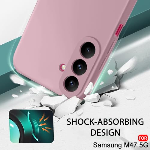 Image of TheGiftKart Genuine Liquid Silicone Back Cover Case for Samsung Galaxy M47 5G | Soft Micro-Fibre Lining Inside | Camera Protection Bump | Shockproof Back Cover Case for Samsung M47 (Silicone, Pink)