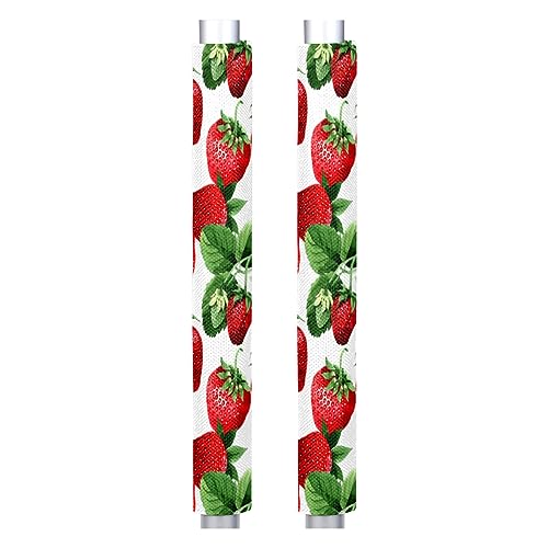 Strawberry Cute Strawberries Refrigerator Handle Covers, Set of 2 Washable Kitchen Appliance Handle Covers for Stove Oven Dishwasher Fridge Handle Cover Kitchen Accessories