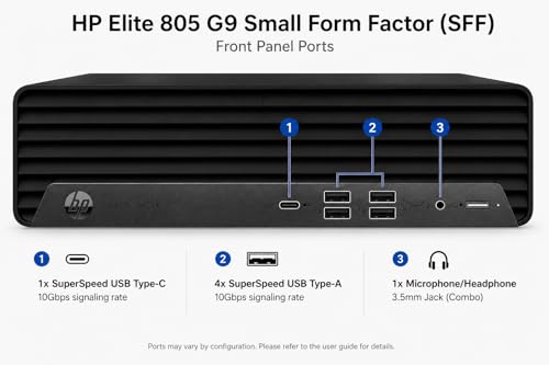 Image of HP ProDesk 805 G9 SFF Desktop • 16GB DDR5 RAM • 512GB PCIe SSD • Ryzen5 Processor (outperforms Intel i7-1255U) • Dual Monitor Support(HDMI+Display Port) • Windows 11 Pro • Wired Keyboard & Mouse