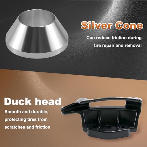 Image of Sporacingrts Upgraded Manual Tire Changer Duck Head Kit with Silver Cone - Universal Compatible with Most Car Tires, Durable and Easy to Use