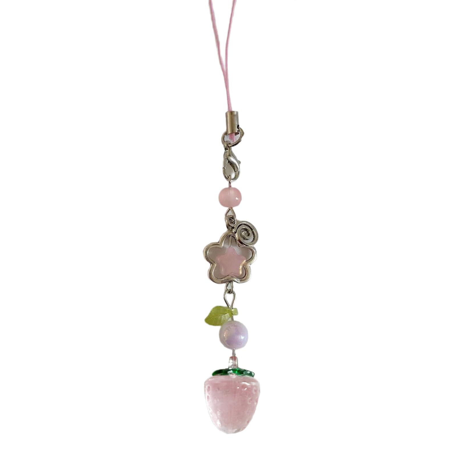 NEWFT Lovely Strawberry Keychain Strawberry Phone Pendant Unique Bag Charm Sweet Phone Chain Present for Girls and Women