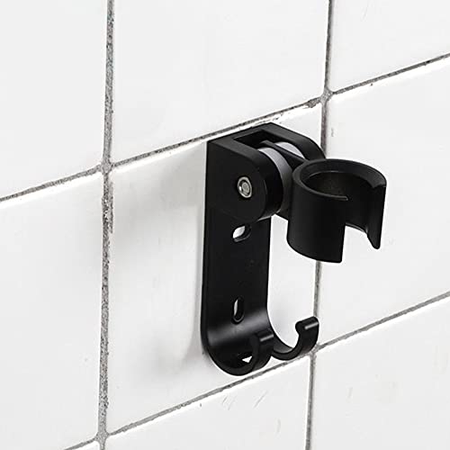 Soporte para cabezal de ducha ajustable negro mate de pared para baño con tornillos 5