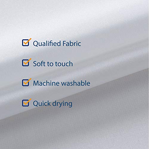 Image of N&Y HOME Extra Wide Extra Long Fabric Shower Curtain Liner 108 x 84 inch, Hotel Quality, Washable, White Spa Bathroom Curtains with Grommets, 108x84