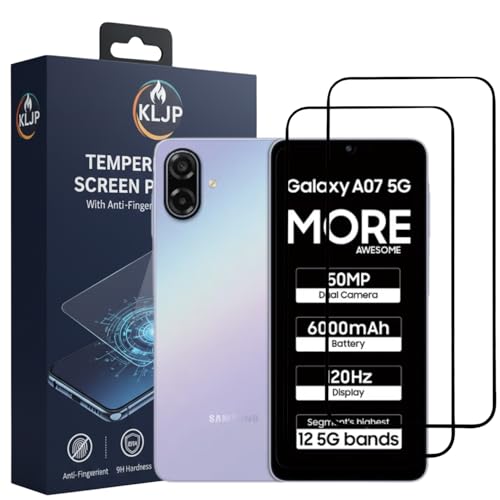 Image of Gorilla Tempered Glass For Samsung Galaxy A07 With Installation Kit | Edge to Edge Coverage | Black (Pack Of 2)