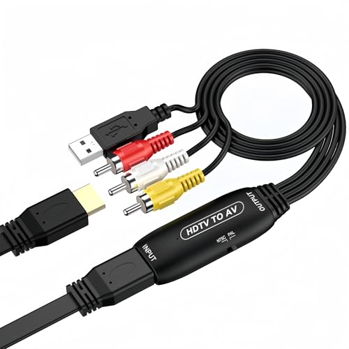 HDMI RCA ϊP[u HDMI to AVϊRo[^[ R|Wbg 3F[q hdmiϊA_v^[ PAL/NTSC؂ւ 1080PΉ TV/ PS3/ PS4/PS5/PC/BDv[[/switchp