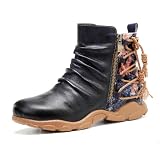 Women's Ankle Boot Vintage Floral Combat Boots Winter...