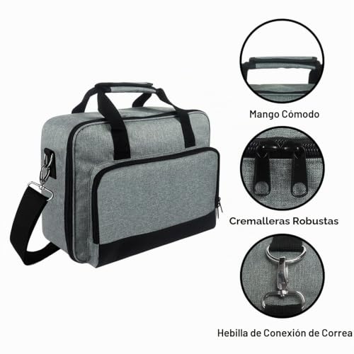 Miniatura 2 de Funda Para Proyector De Video, Funda De Transporte Para Proyector Con Bolsillos Para Accesorios, Bolsa De Almacenamiento Para Proyector Con Correa Ajustable Para El Hombro, Bolsa Organizadora Para La