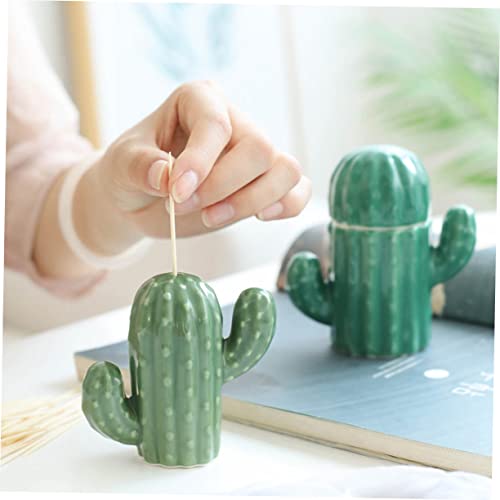 BESTonZON 1 Stück Kaktus-Zahnstocherbox Esszimmertischdekoration Weihnachtsdekoration Pflanzenbehälter Kaktus Salz- Und Pfefferstreuer Zahnstocher-Aufbewahrungsbox – Bild 3
