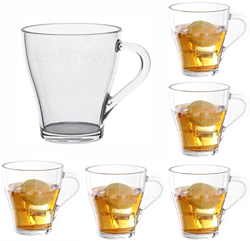 Image of MULTI ZONE 300 ML Crystal Clear Toughened Glass Tea Cup with Convenient Solid Handle Cups, Espresso Mug Set for Tea, Coffee, Hot /Cold Drinks (MZ-05)