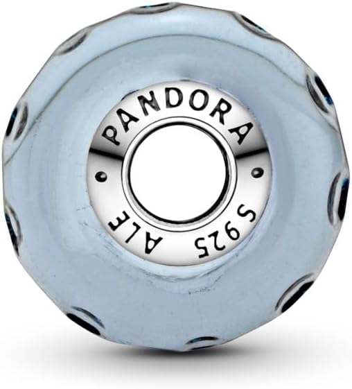 Pandora Wavy Dark Blue Murano Glass Ocean Charm - Compatible with PANDORA Moments Jewelry - Stunning Jewelry for Women - Gift for Her - Sterling Silver with Murano Glass - with Gift Box