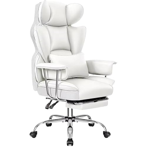 Tall Computer Desk Chairs PU Leather Adjustable Height Office Chair