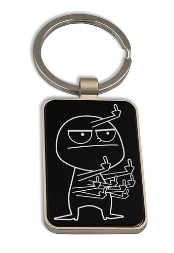 Lauthings Fck You Funny - Llavero de cristal negro, llavero personalizado