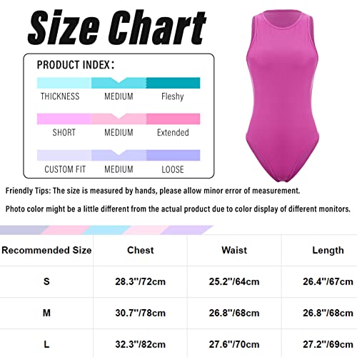 Yeahdor Women Sleeveless Ballet Bodysuit Gymnastic Yoga Workout Sport Leotards Tight Stretchy Jumpsuit Unitard Hot Pink Large #TOP6