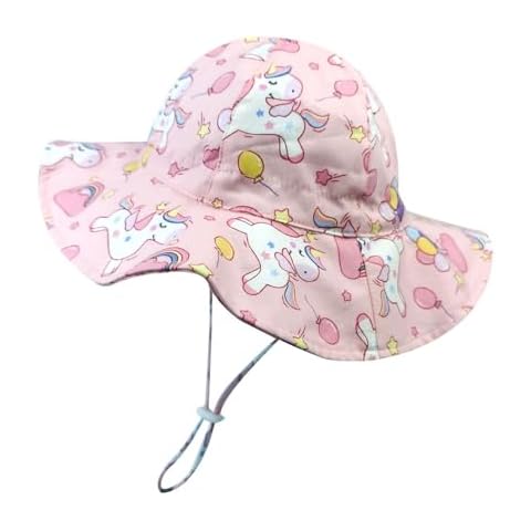 Baby Sun Hat Toddler Kids Wide Brim Sun Protection Hats Infant Beach Swimwear Bucket Cap (US, Age, 3 Months, 12 Months, Pattern 1) Cover