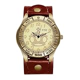 腕時計 ユニセックス レザーベルト パンク アンティーク風: 防水 アナログ表示 クラウン クォーツ時計 本革 バイク ウォッチ ファッションウォッチ - ハロウィン 誕生日 記念日 クリスマス バレンタインデー プレゼント