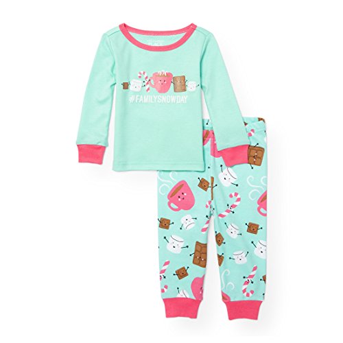Image of The Children's Place Baby Top and Pants Pajama Set,iced mint 91152,3-6MONTHS