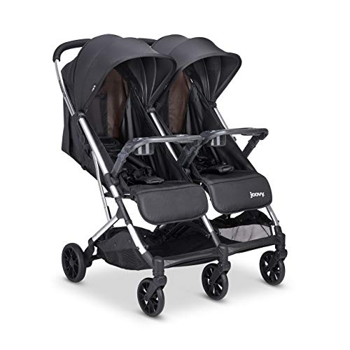 Joovy Kooper X2 Double Stroller, Lightweight Stroller, Compact Fold with Tray, Black