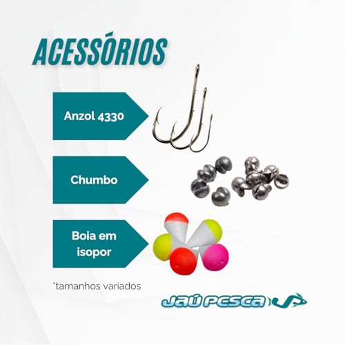 Kit de Pesca Completo Albatroz Fishing, 2 Varas Telescópicas, 2 Molinetes de Arremesso, Acessórios e